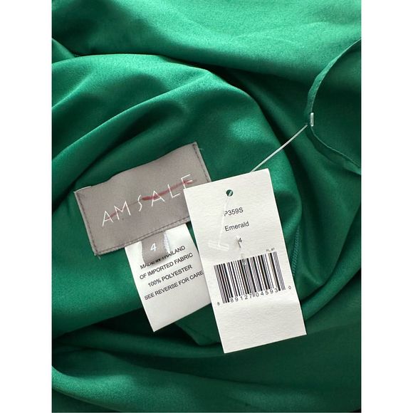 Amsale Satin One-Shoulder Gown - Picture 9 of 9